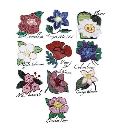 Matriz Bordado Aplique Flores Dos EUA