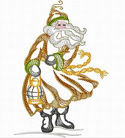 Matriz Bordado Natal Papai Noel Rippled