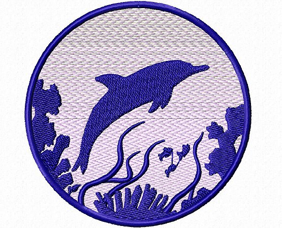 Matriz Bordado Aquáticos no Círculo