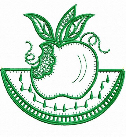 Matriz Bordado Richelieu Pano De Prato Frutas Delicadas