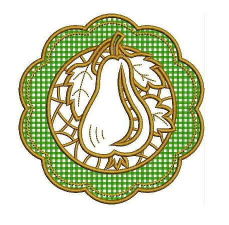 Matriz Bordado Richelieu Frutas Com Aplique Na Moldura