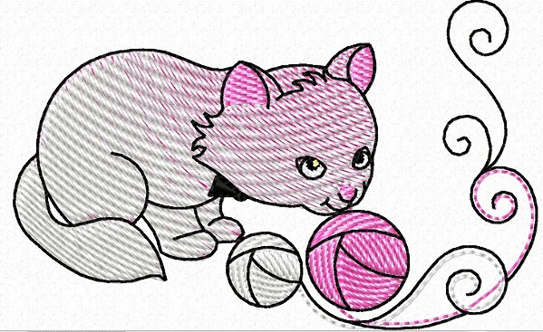 Matriz Bordado Gatinha Brincando Com Novelo