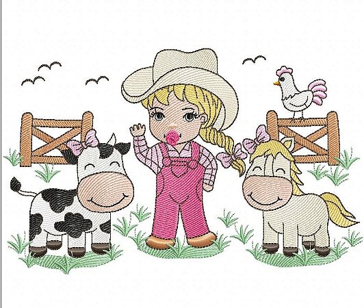 Matriz Bordado Coleção Brincando Na Fazenda Para Fralda