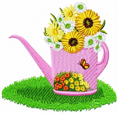 Matriz Bordado Regador Com Lindas Flores