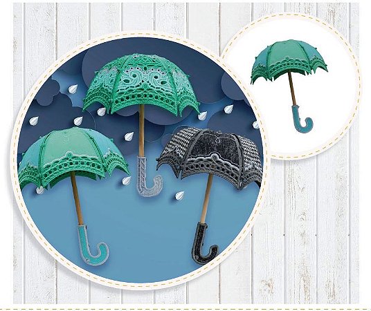 Matriz Bordado 3d Guarda-chuva Lindo