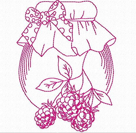 Matriz Bordado Potes Com Frutas Contorno Pano De Prato