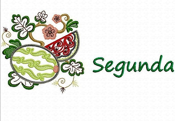 Matriz Bordado Semaninha Frutas Com Flores Contorno