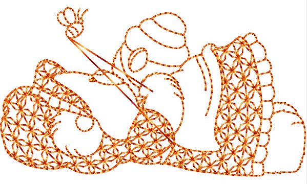 Matriz Bordado Ursinha Contorno Delicado