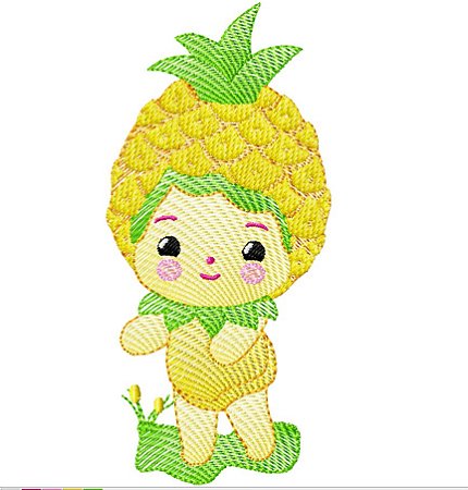 Matriz Bordado Menina Fruta Baby No Jardim
