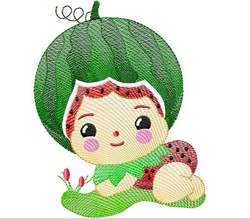 Matriz Bordado Menininha Fruta Baby Engatinhando