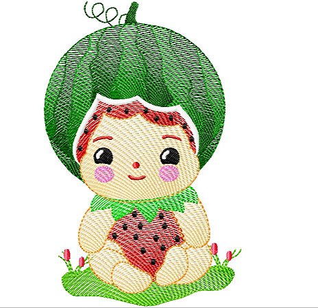 Matriz Bordado Menina Fruta Baby Sentadinha