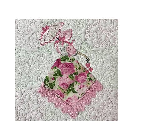 Matriz Bordado Almofada Quilt Linda Menina 5