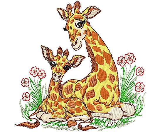 Matriz Bordado Animais Mamãe E Bebê