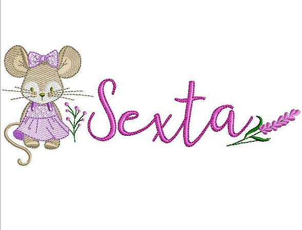 Matriz Bordado Semaninha Ratinha Delicada Com Lavanda