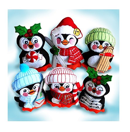 Matriz Bordado Natal Lindo Pinguim Feliz