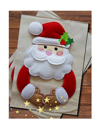 Matriz Bordado Natal Porta Toalha Papai Noel