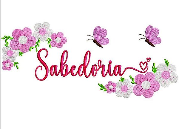 Matriz Bordado Pano De Prato Mensagens Flores E Borboleta