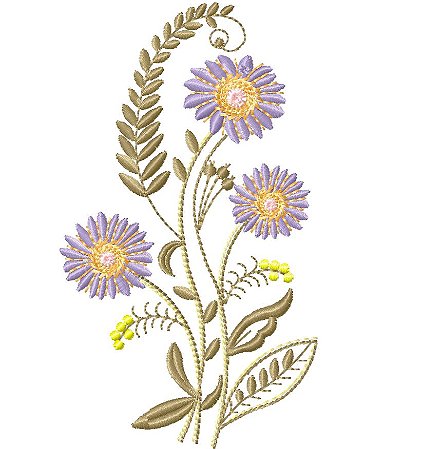 Matriz Bordado Florzinhas Delicadas No Jardim