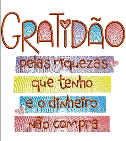 Matriz Bordado Pano De Prato Gratidão