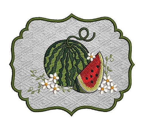 Matriz Bordado Pano De Prato Aplique Frutas Na Moldura