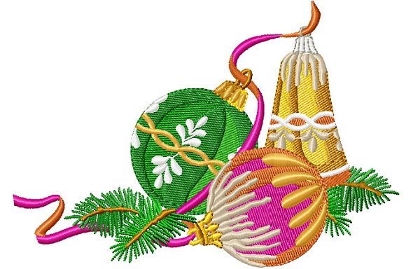 Matriz Bordado Natal Arranjo Com Bolas