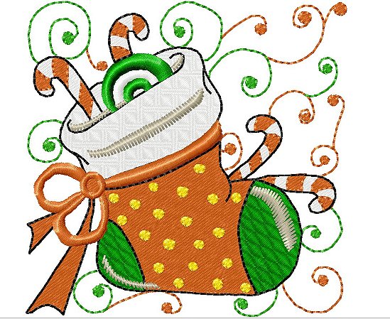 Matriz Bordado Natal Com Arabesco Delicado
