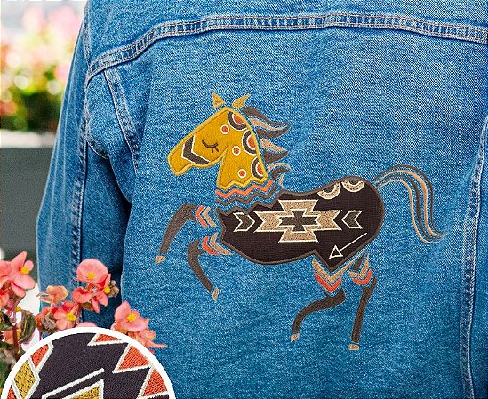 Matriz Bordado Aplique Animais Tribal Para Roupa