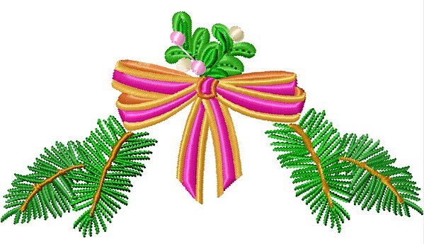 Matriz Bordado Natal Folhas E Laços