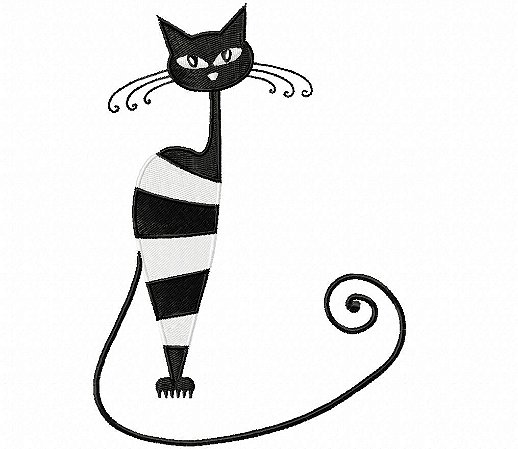 Matriz Bordado Gato Malhado Brincando