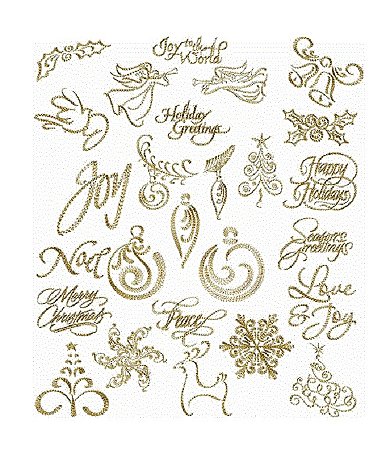 Matriz Bordado Natal Dourado Delicado
