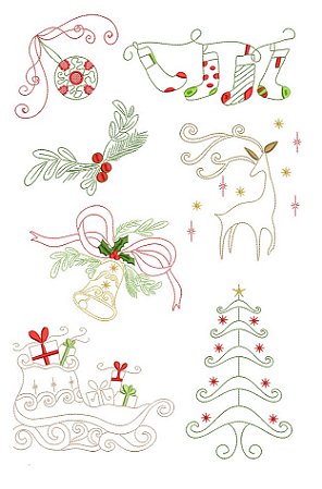 Matriz Bordado Natal Redwork