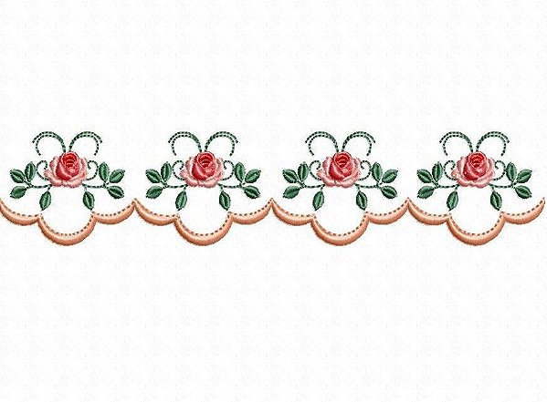 Matriz Bordado Barrinhas Delicadas Com Florzinhas Delicadas