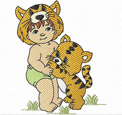Matriz Bordado Menininho Baby E Seu Bichinho