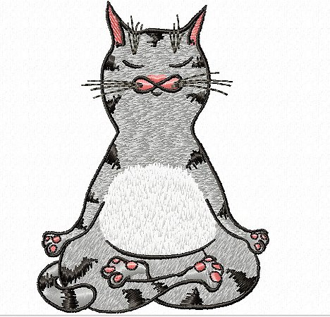Matriz Bordado Gato Na Yoga
