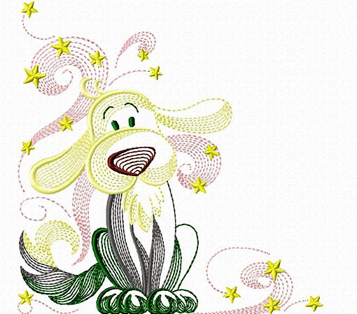 Matriz Bordado Cachorrinho Brincando Rippled