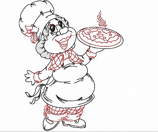 Matriz Bordado Cozinheira Italiana