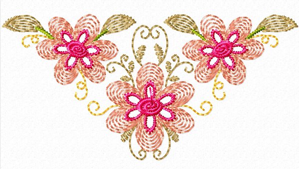 Matriz Bordado Florzinhas Pontos Leves