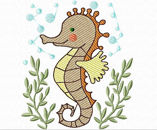 Matriz Bordado Fundo Do Mar Feliz