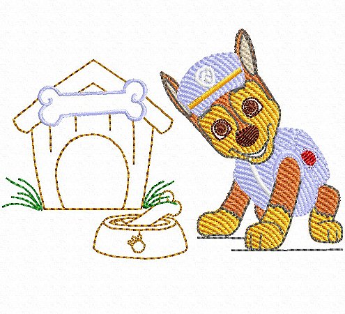 Matriz Bordado Patrulha Canina Com Casinha