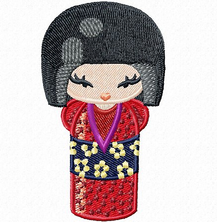 Matriz Bordado Linda Japonesinha De Kimono