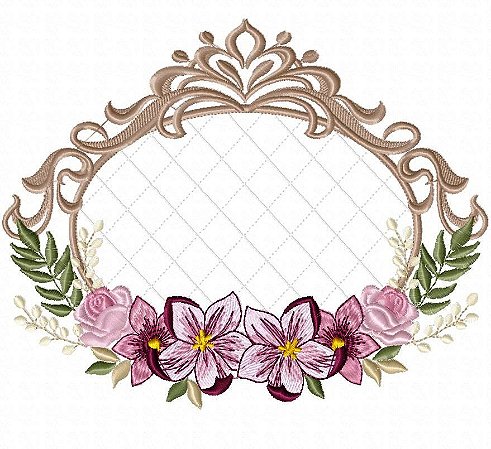 Matriz Bordado Toalha E Lavabo Molduras Florais