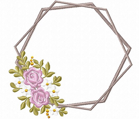 Matriz Bordado Moldura Floral Para Quadrinhos