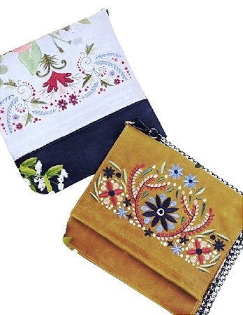 Matriz Bordado Florais Delicados Para Bolsa E Necessaire