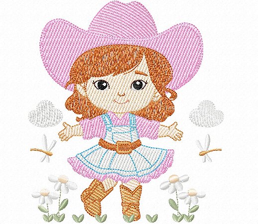 Matriz Bordado Infantil Sertanejo Menina E Menino