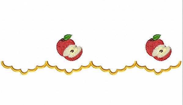 Matriz Bordado Pano De Prato Barrinha Com Frutinhas