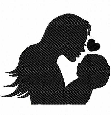 Matriz Bordado Mamãe E Filhos Silhueta