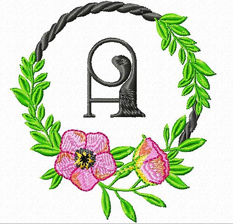 Matriz Bordado Alfabeto Moldura Florzinhas Delicadas