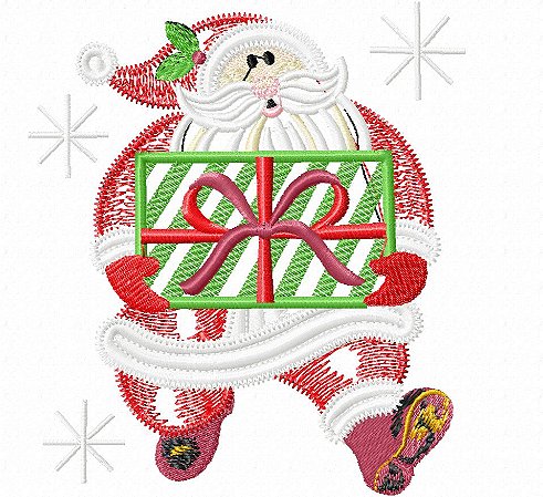 Matriz Bordado Natal Papai Noel Pontos Leves