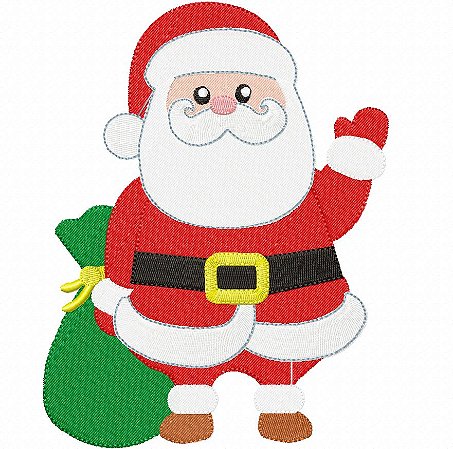 Matriz Bordado Natal Papai Noel Alegre