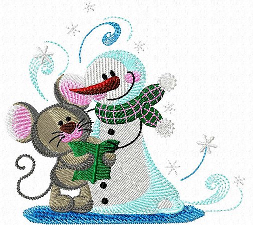 Matriz Bordado Natal Brincando Com Boneco De Neve